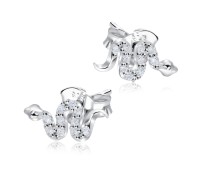 Little Snake CZ Silver Stud Earring STS-5163